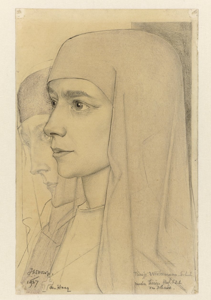 Portrait of Treesje Westermann, Mother Thérèse Huf of Bethanië by Jan Toorop