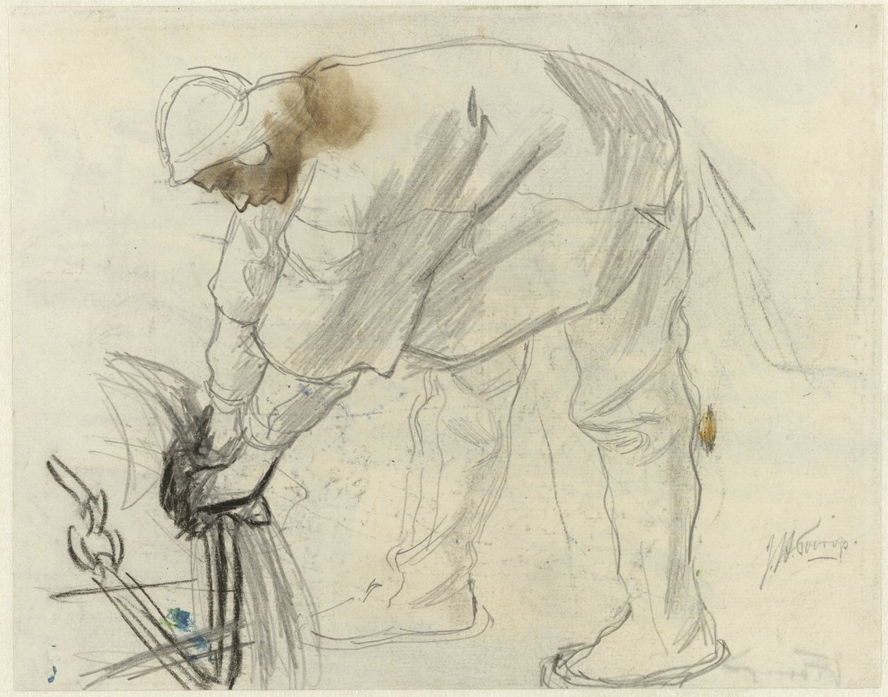Study of a sailor with an anchor by Jan Toorop
