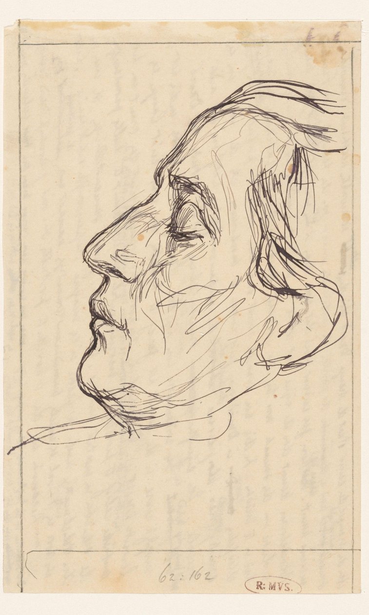 Portrait of a Man with Closed Eyes, Profile to the Left by Jan Veth