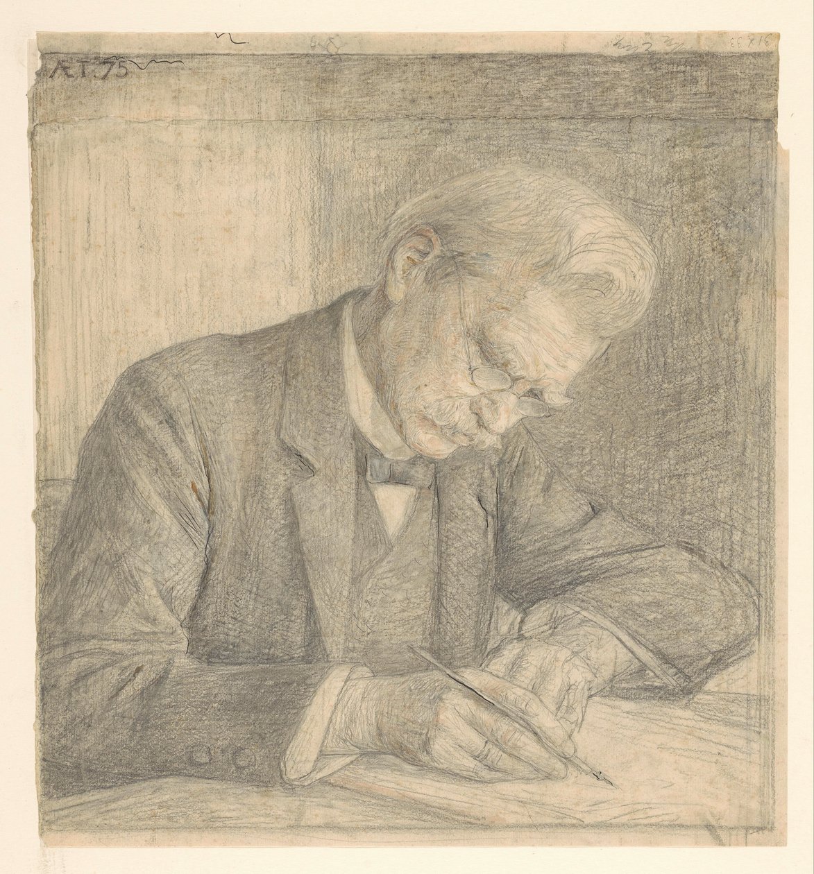 Portrait of J. van der Vegt, Writing by Jan Veth