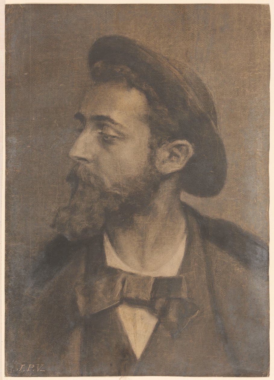 Portrait of a Man with Beard and Hat, Facing Left by Jan Veth