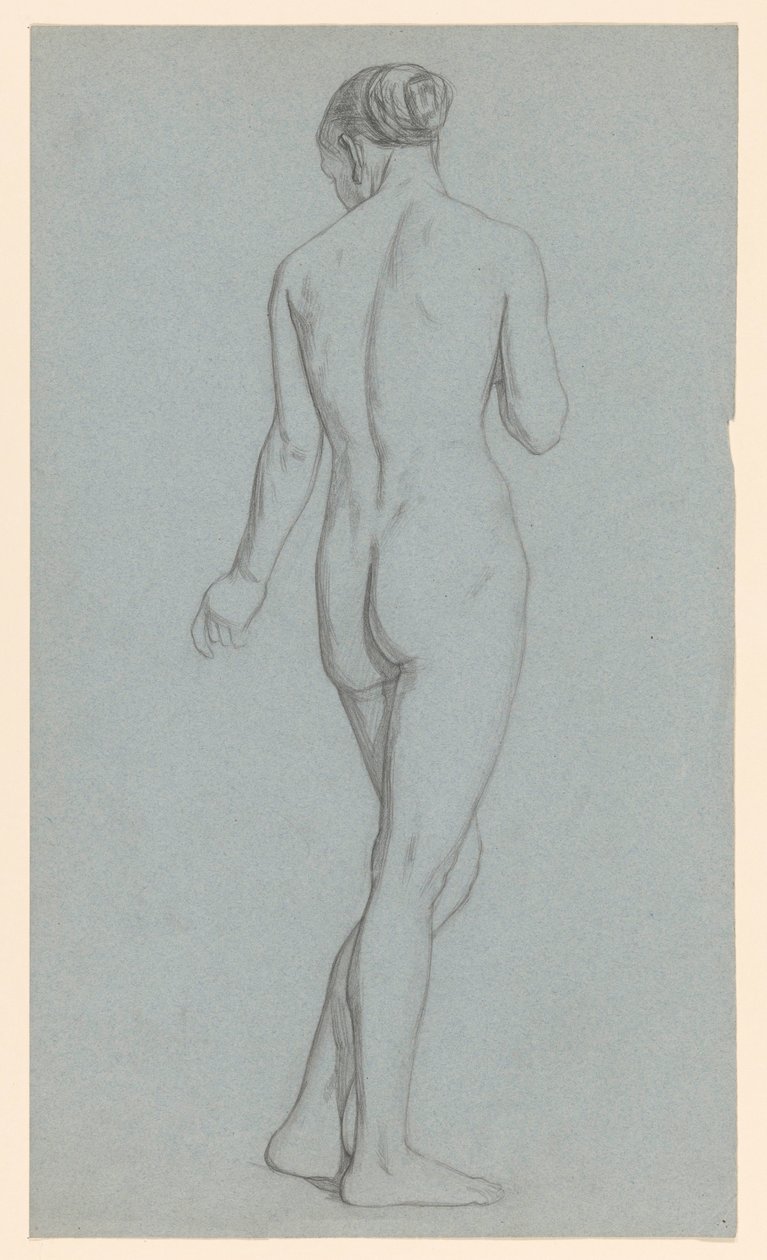 Standing Female Nude, Seen from the Back by Jan Veth