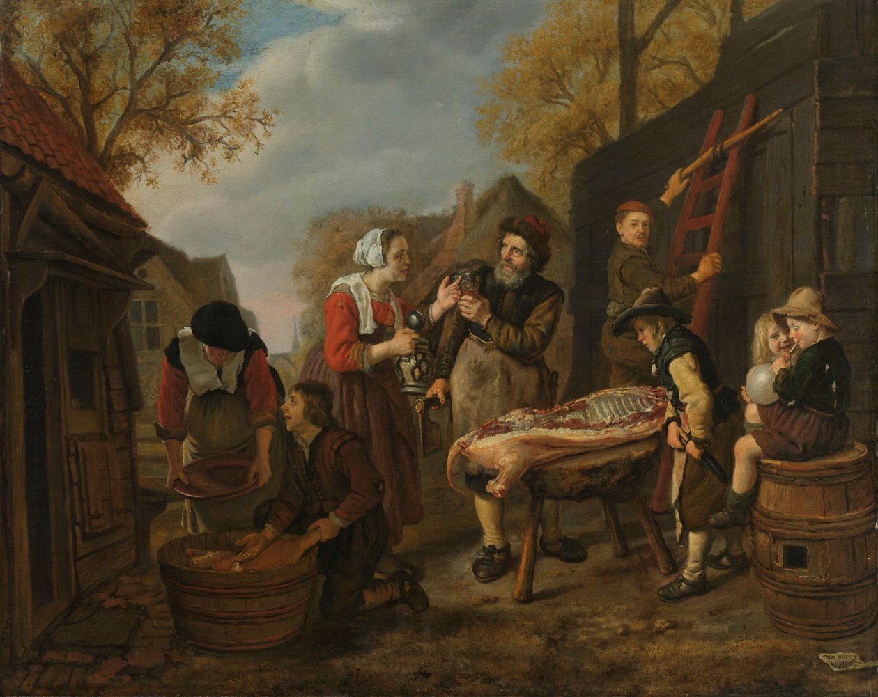 Butchering a Pig by Jan Victors