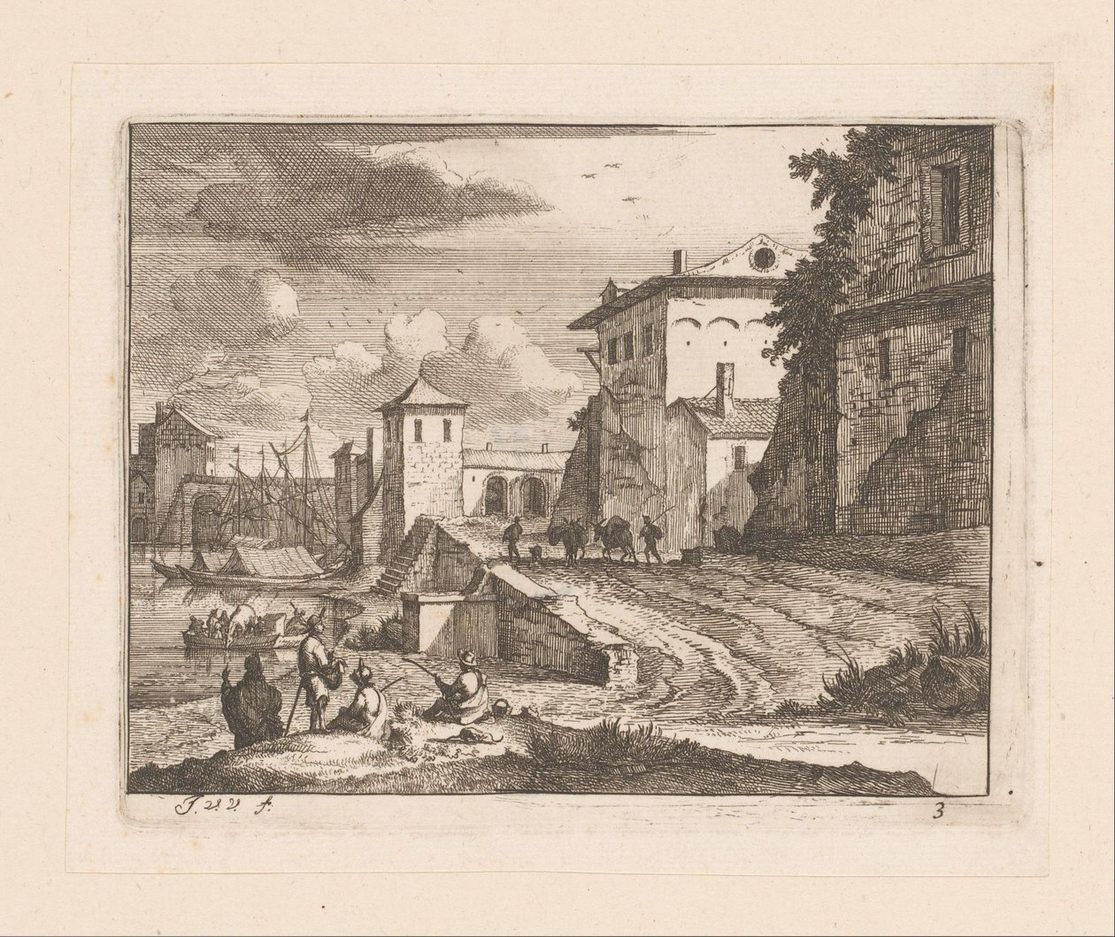Quays of an Italian Port by Jan Vincentsz. van der Vinne