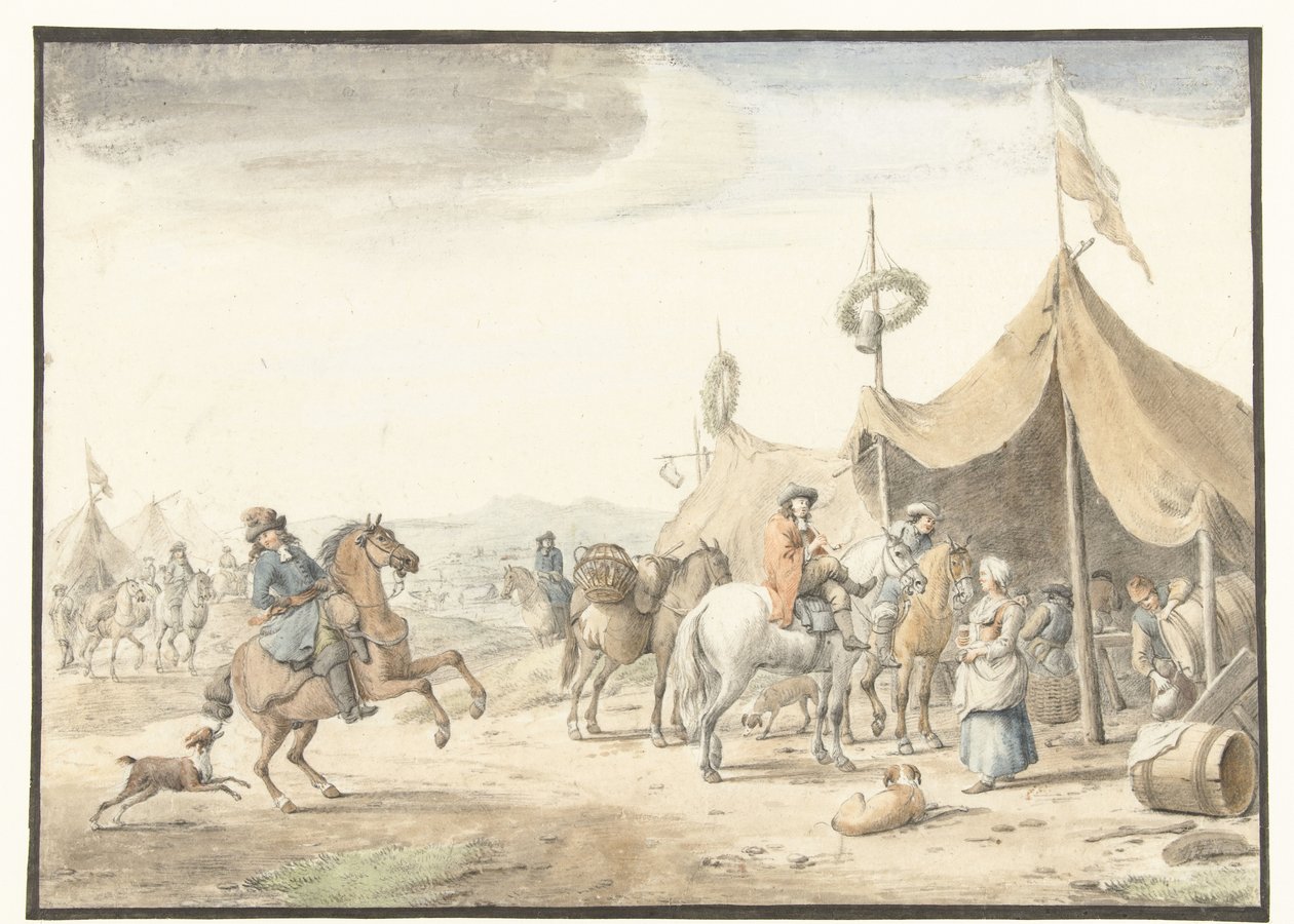 Military Camp with Riders by Jan Vincentsz. van der Vinne