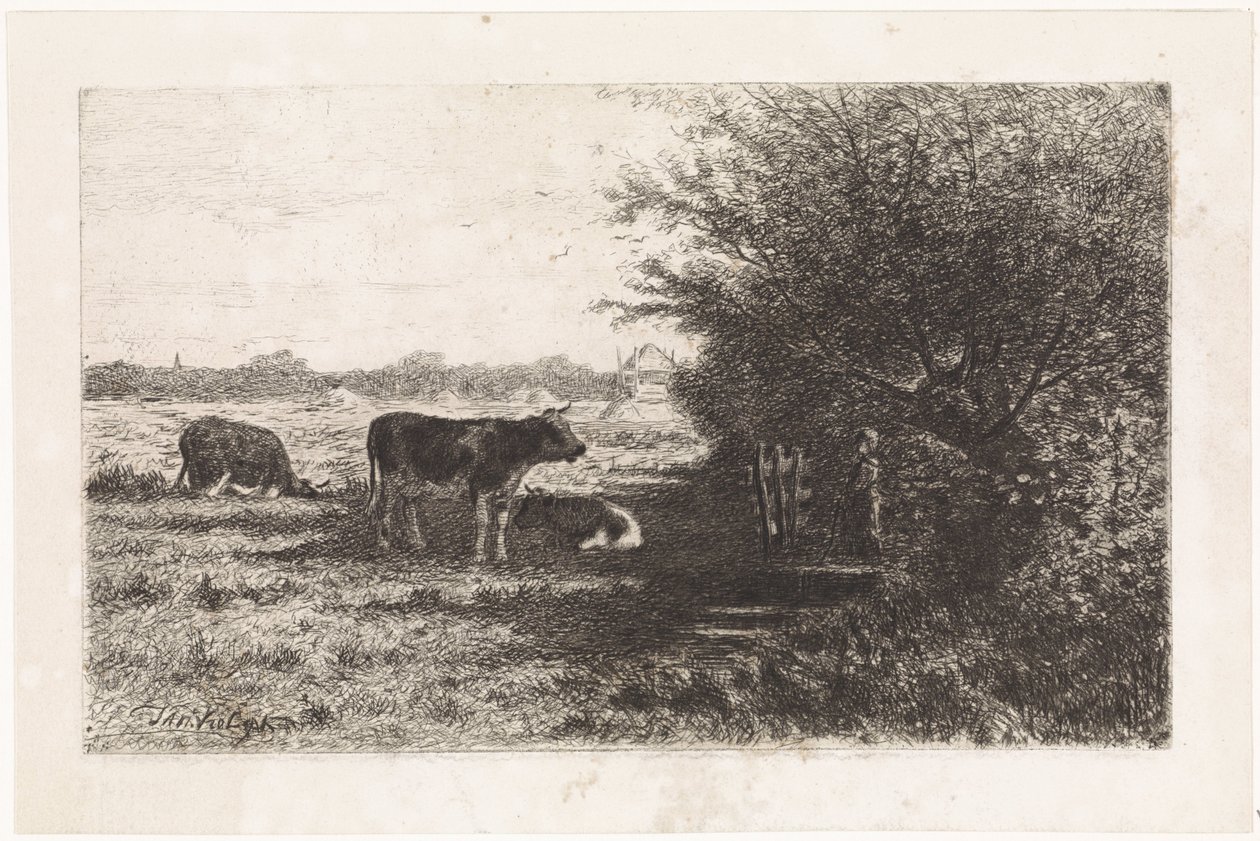 Cows in Meadow by Johannes Martinus Vrolijk