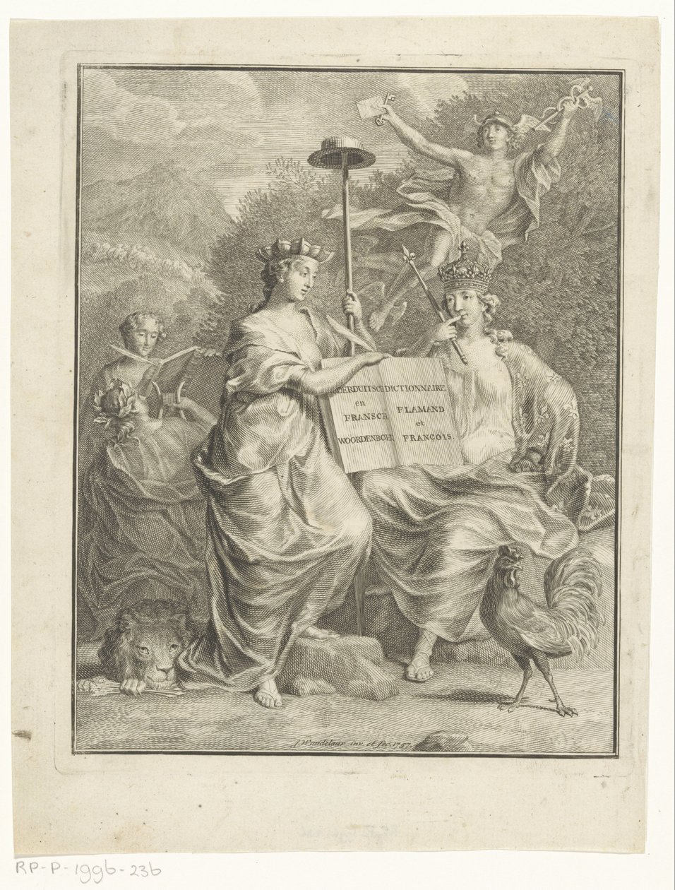 Personifications of the Austrian Netherlands and France by Jan Wandelaar