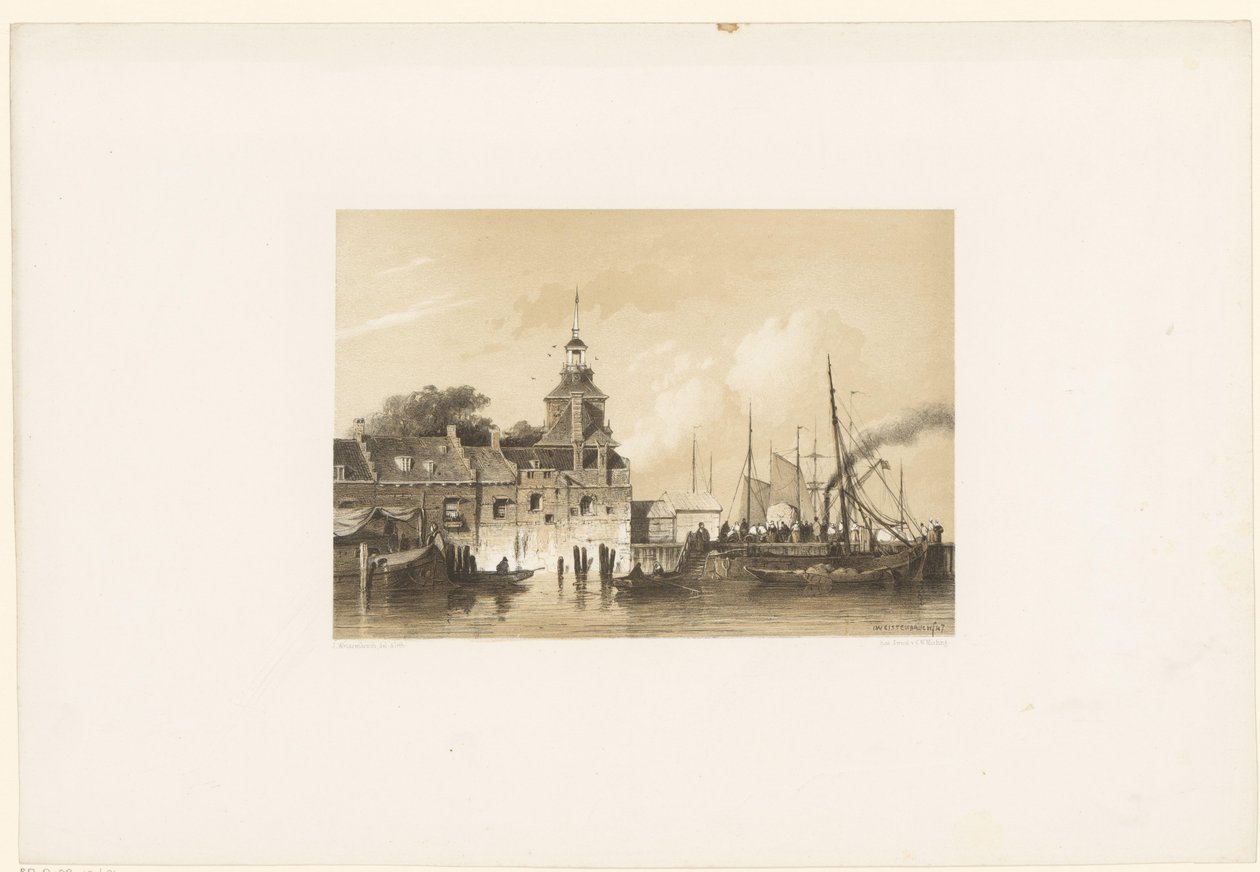 View of the Old Head Gate in Rotterdam by Jan Weissenbruch