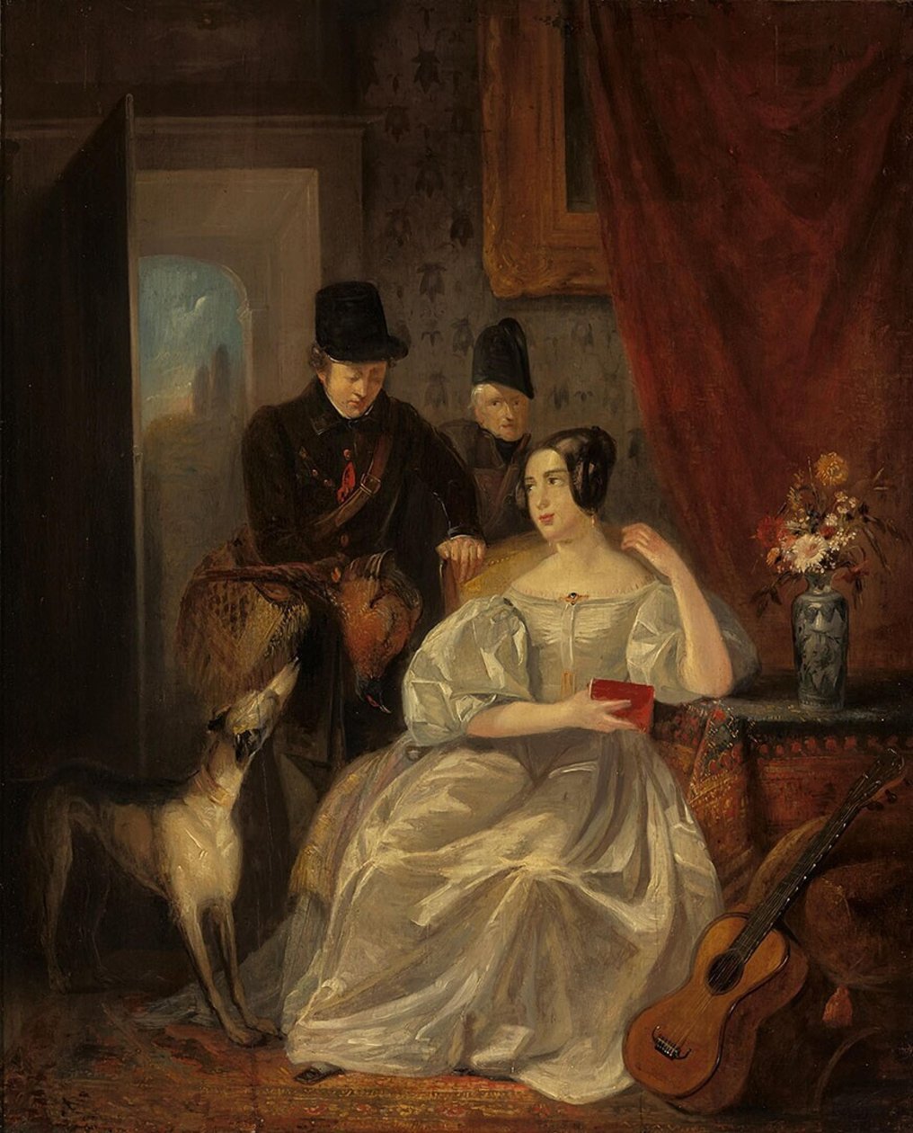 Interior with a Hunter Coming Home by Jan Willem Pieneman
