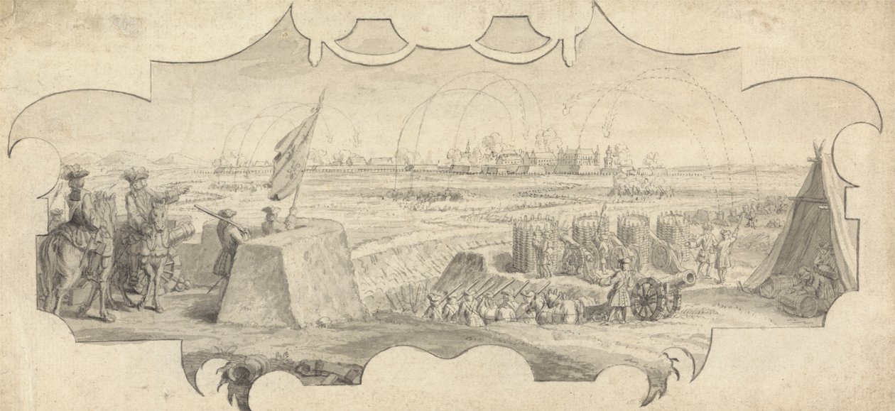 An Officer upon a Rampart Directing the Bombardment of a Distant Town by Jan Wyck