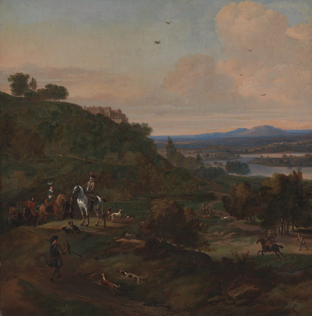 Heron Hawking Below Stirling Castle by Jan Wyck
