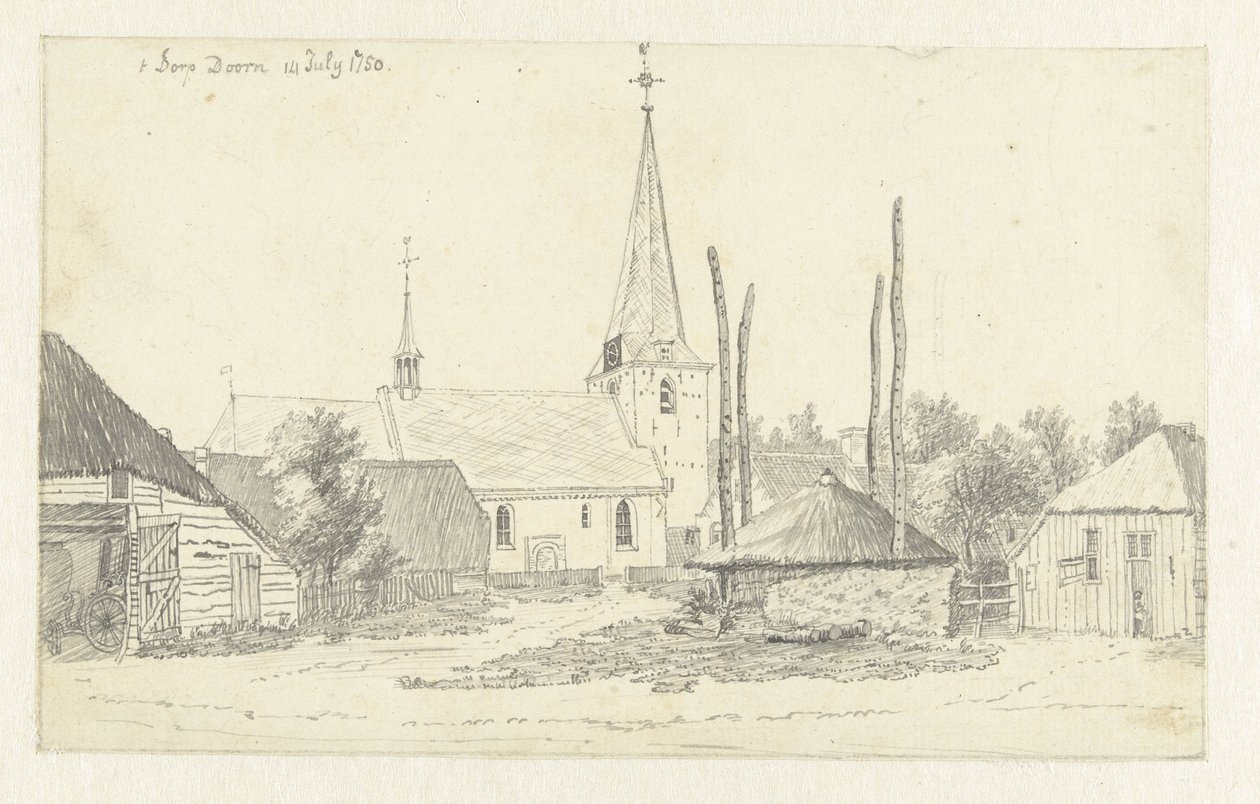 View in the Village of Doorn, with the Church by Jan de Beijer