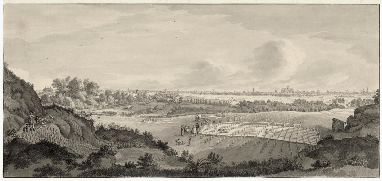 View of Bloemendaal Bleaching Fields with Haarlem in the Distance by Jan de Beijer