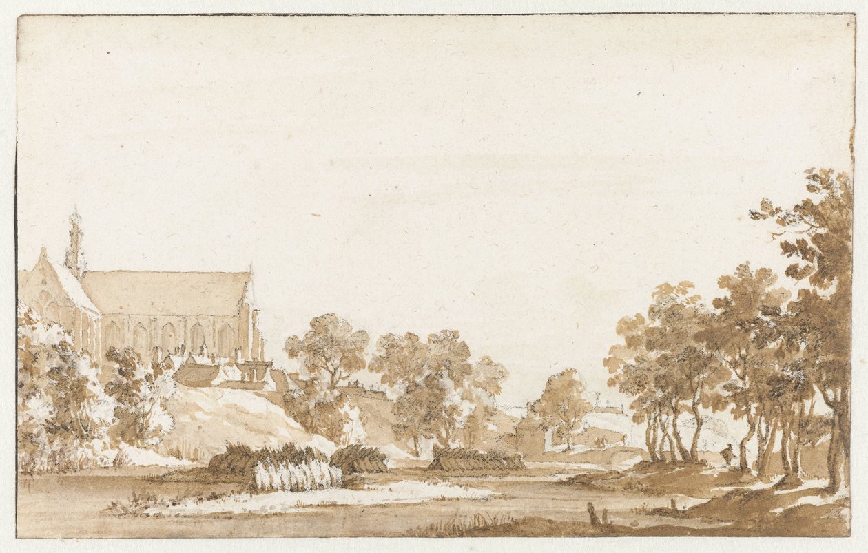 View of St. Lawrence Church in Alkmaar by Jan de Bisschop