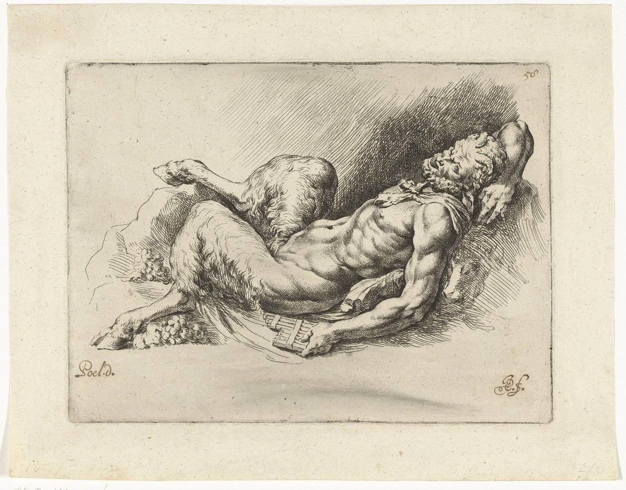 Lying Pan with Two Bunches of Grapes (Signorum Veterum Icones II) by Jan de Bisschop