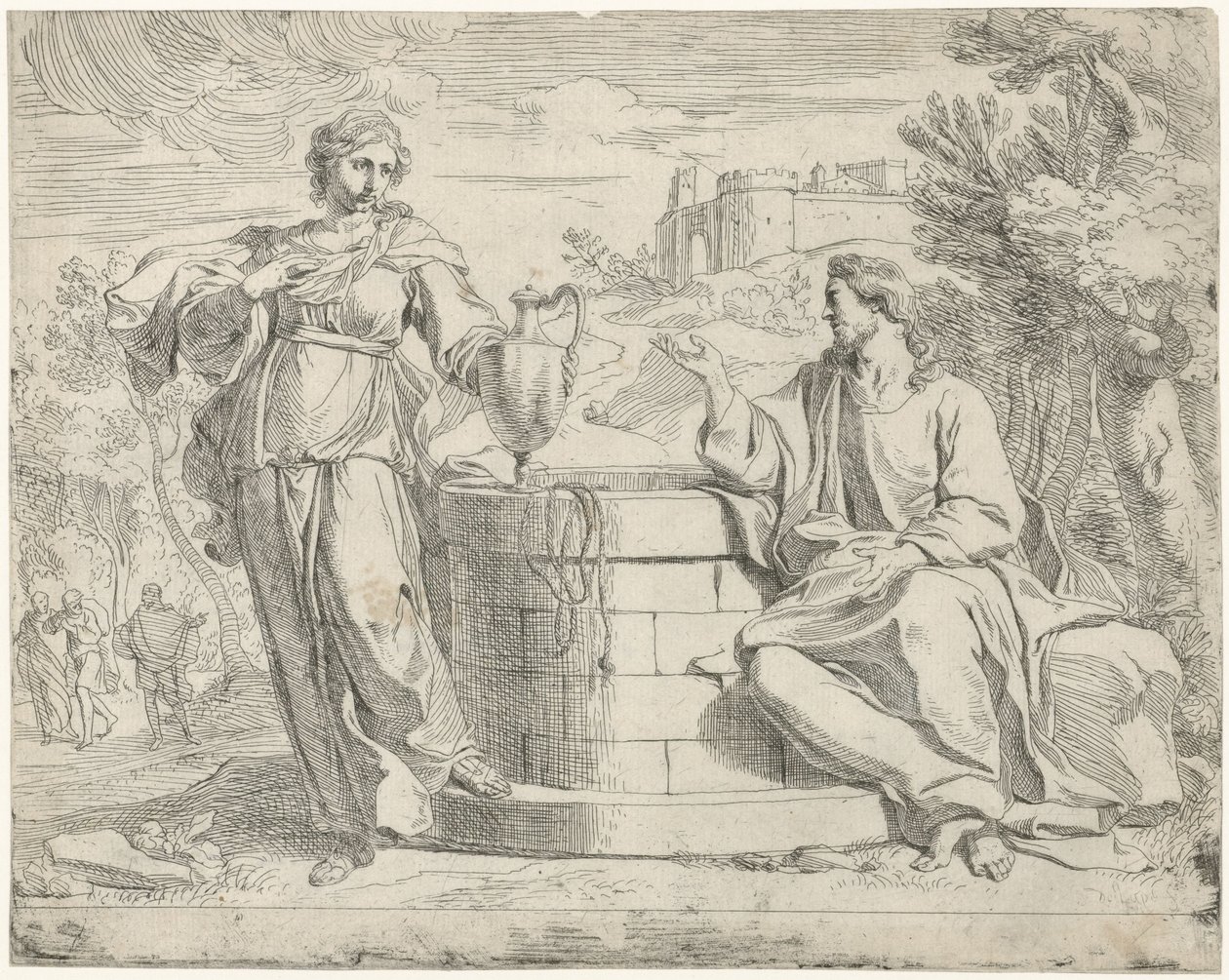 Christ and the Samaritan Woman by Jan de Pape (rejected attribution)