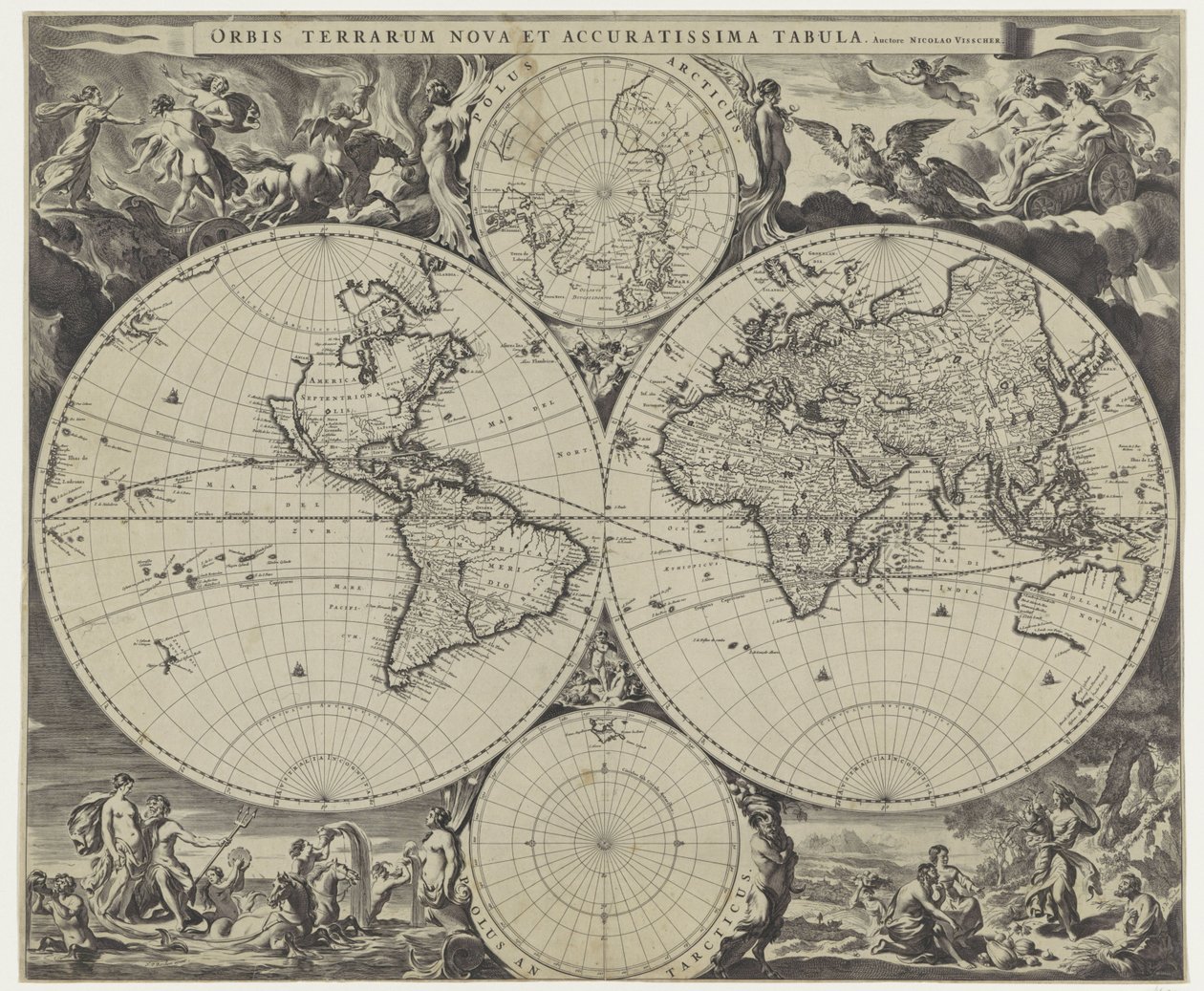 World Map (Orbis Terrarum Nova et Accuratissima Tabula) by Jan de Visscher