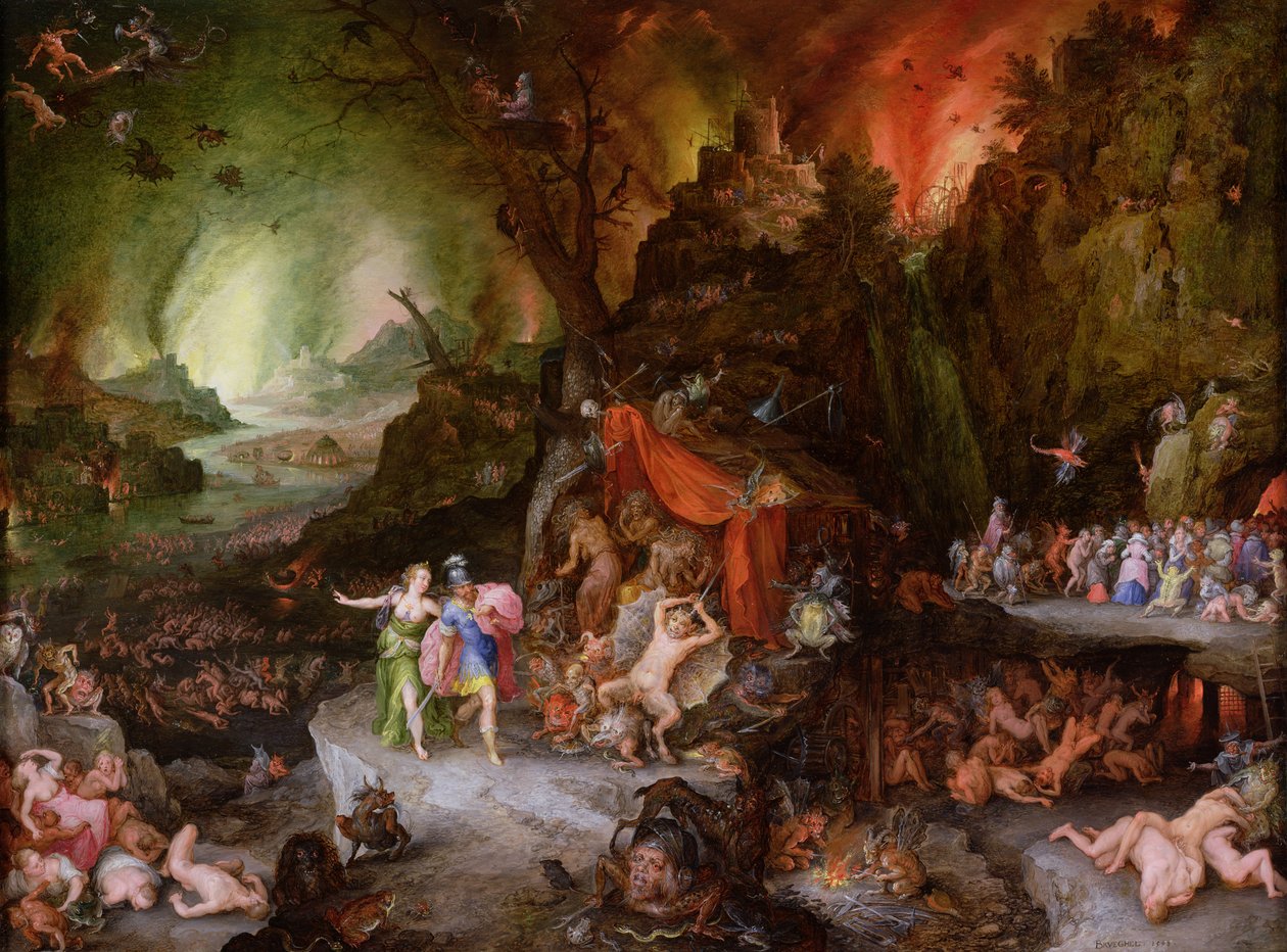 Aeneas and the Sibyl in the Underworld by Jan the Elder Brueghel