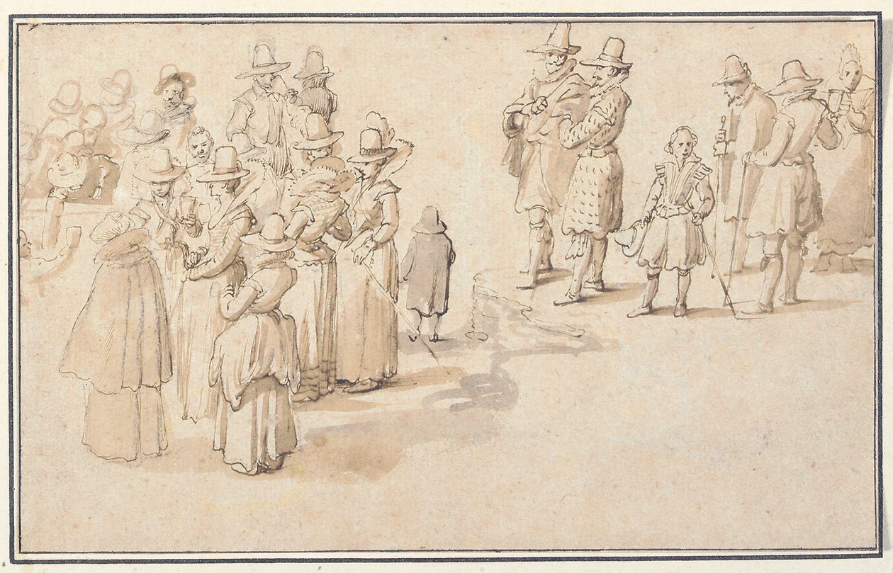 An Elegant Company Drinking Spring Water by Jan the Elder Brueghel
