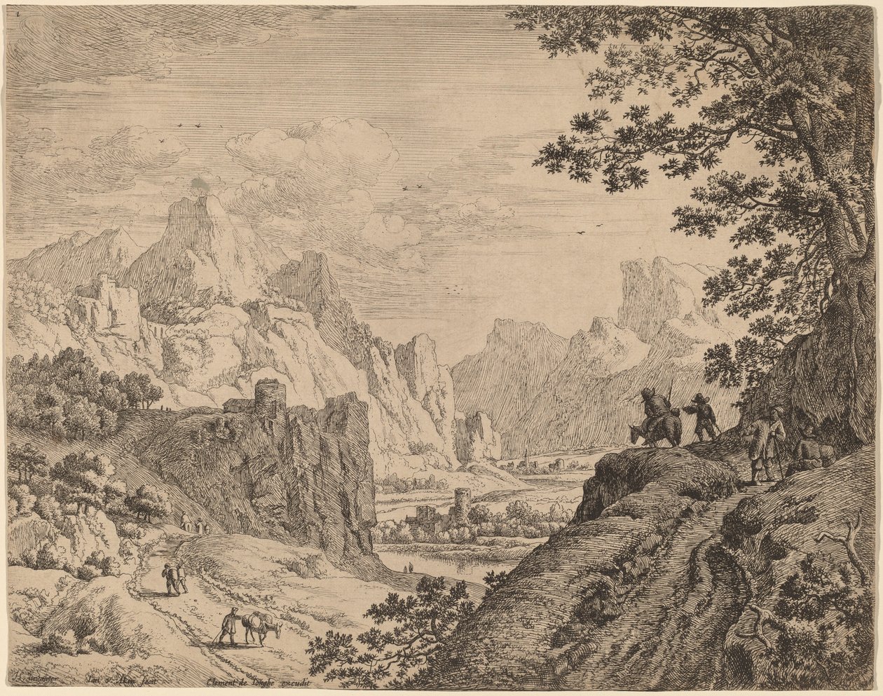 View of the River Rhine by Jan van Aken after Herman Saftleven