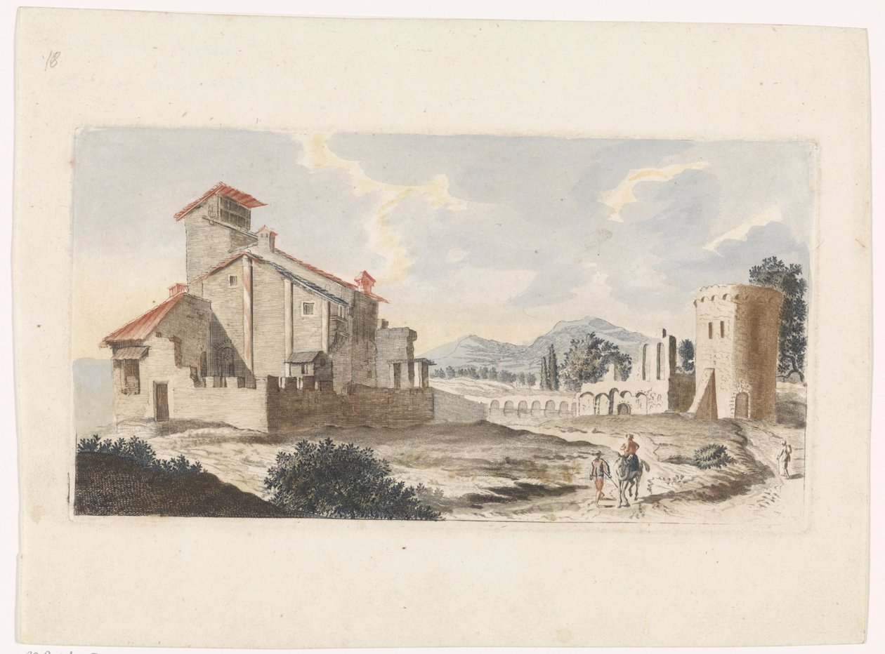 Italian Landscape with Man on a Mule by Jan van Call (I) (attributed to)