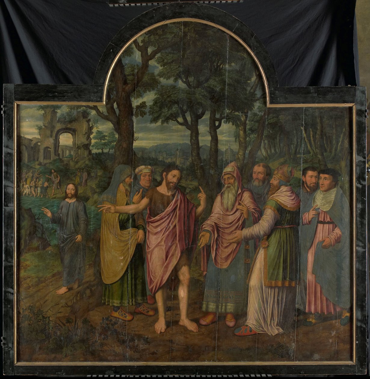 John the Baptist Admonishes the Pharisees, Central Panel of a Triptych by Jan van Coninxloo (II)