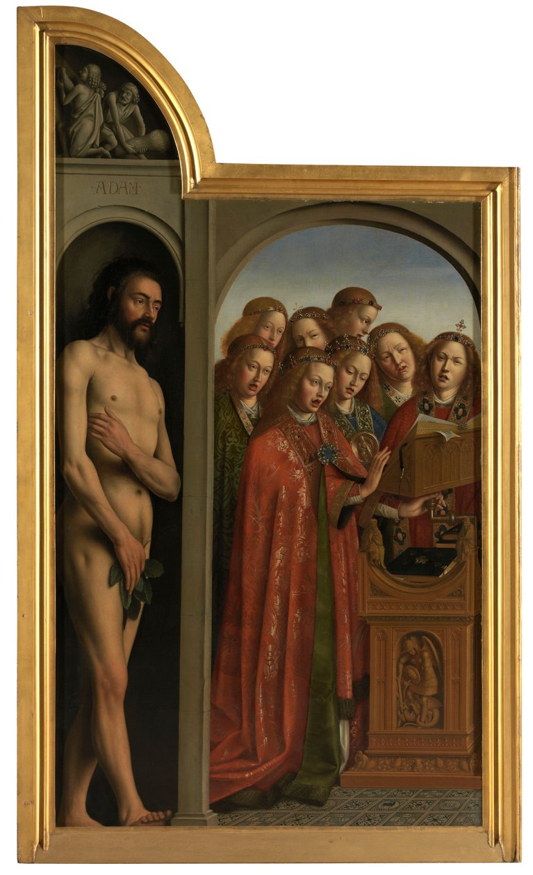 Adam and Singing Angels by Jan van Eyck