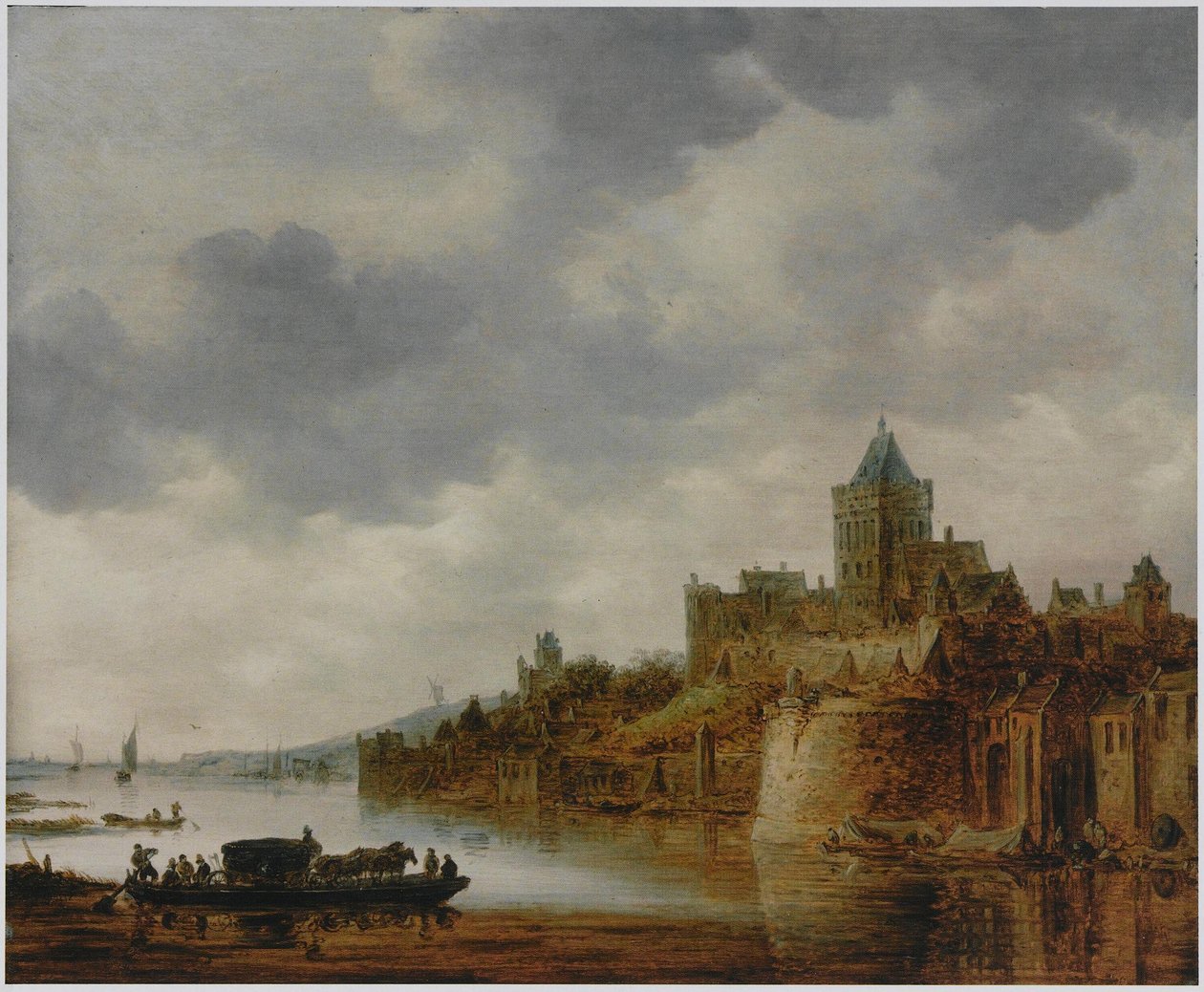 River Landscape with View of Valkhof, Nijmegen by Jan van Goyen