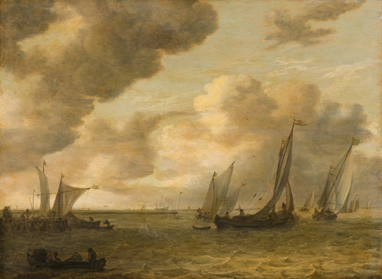Estuary with Sailing Boats by Jan van Goyen