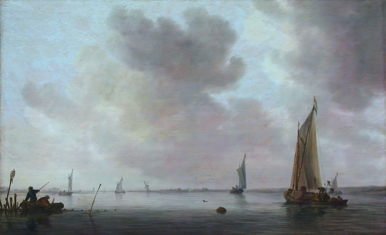 Fishing Boats off an Estuary, 1633 by Jan van Goyen