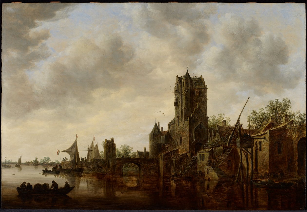River Landscape with the Pellecussen Gate near Utrecht by Jan van Goyen