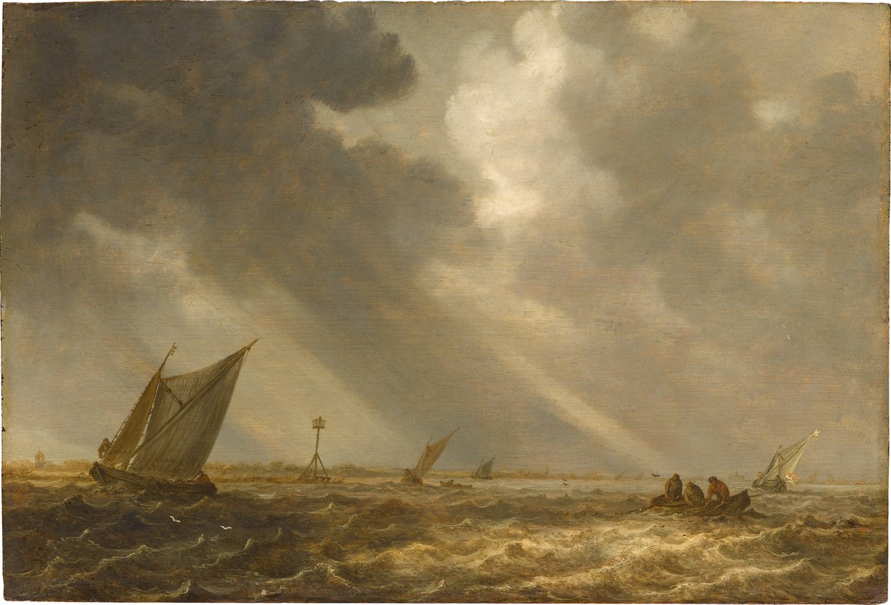 Storm on the Haarlem Lake by Jan van Goyen