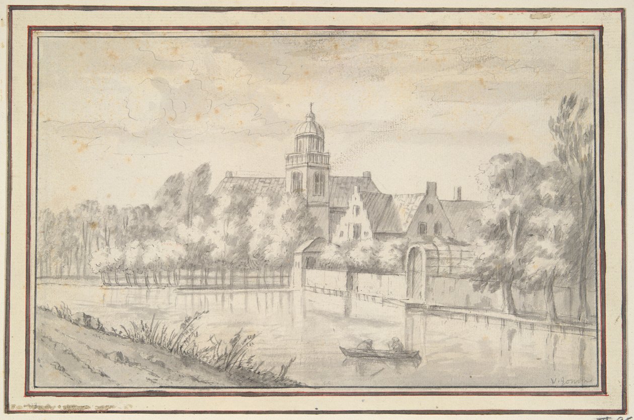 View of Castle and House on the River by Jan van Goyen