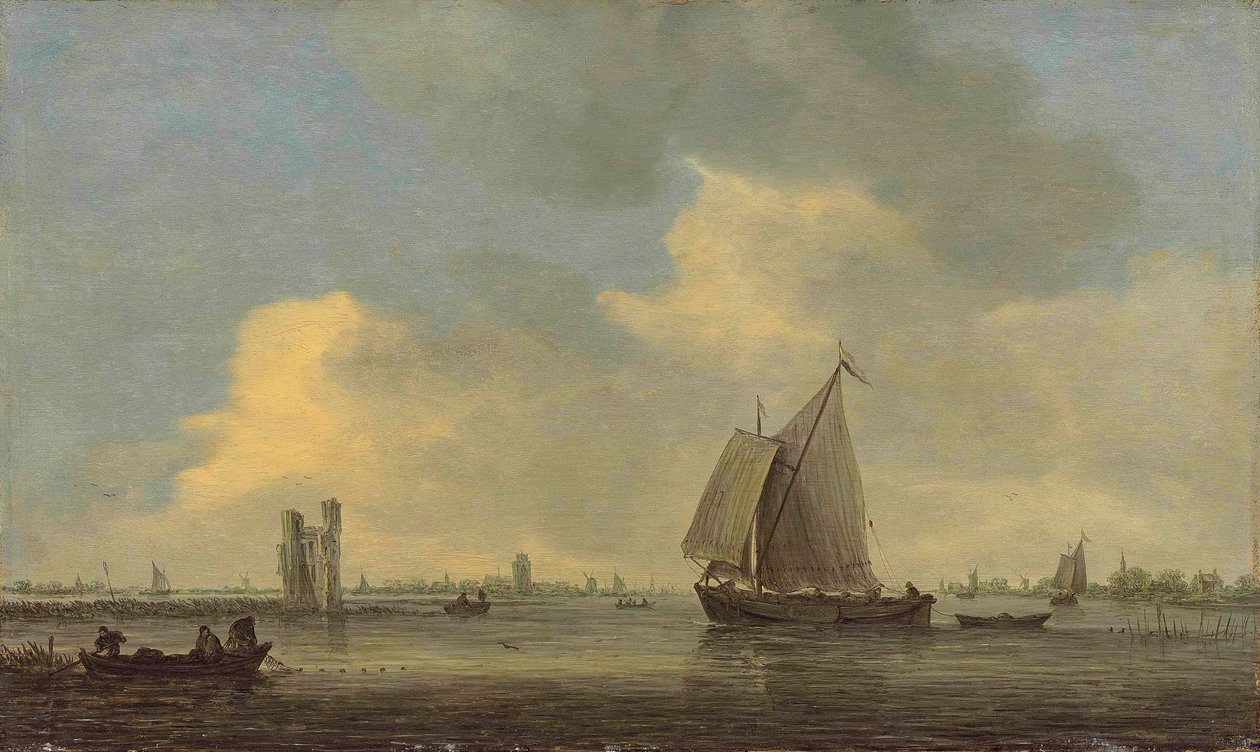 View of the River Merwede and the Ruin of the Huis te Merwede; in the Background Dordrecht by Jan van Goyen