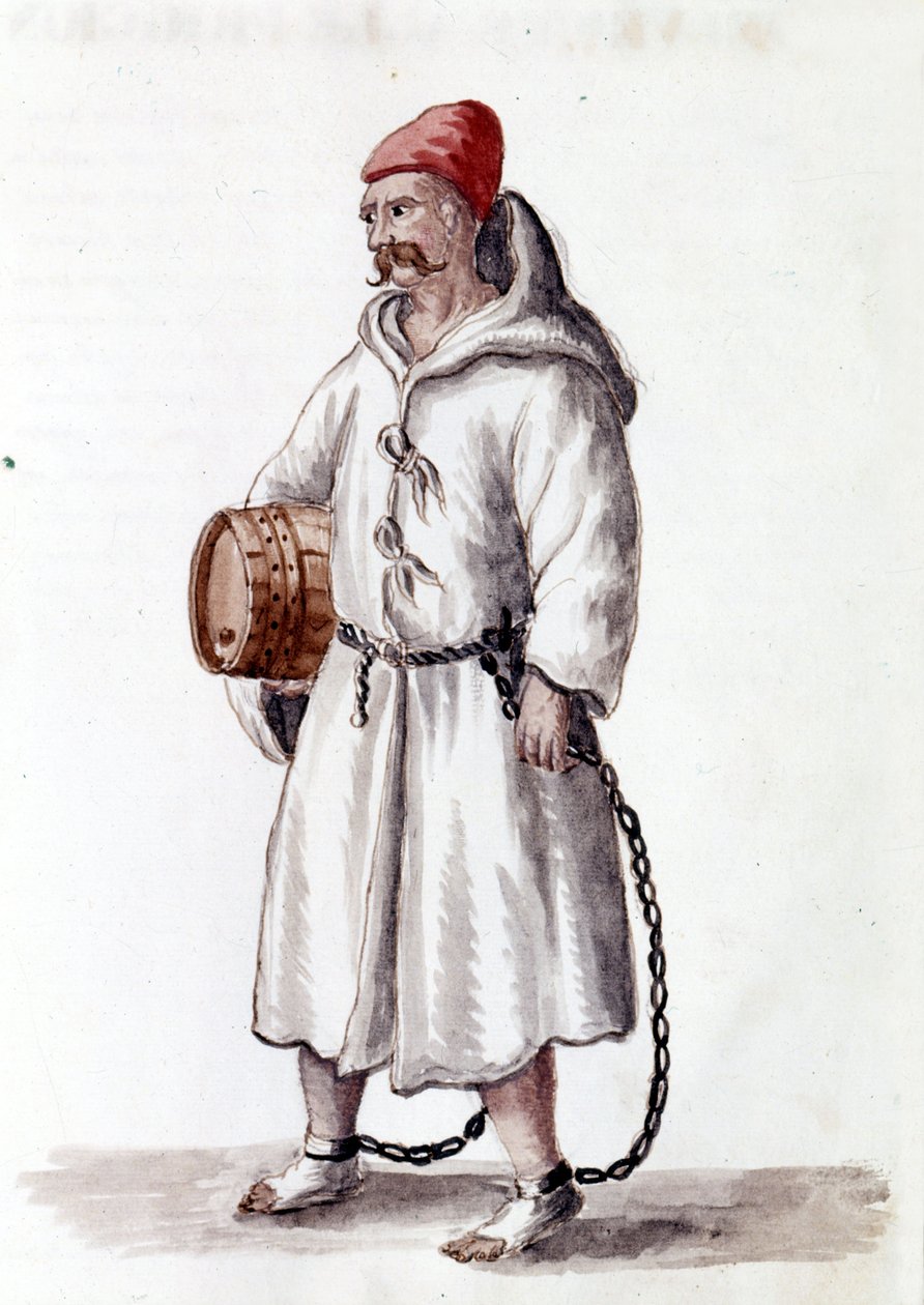 Galerian cable. 17 - 18th century. Watercolour drawing and ink from the manuscript 