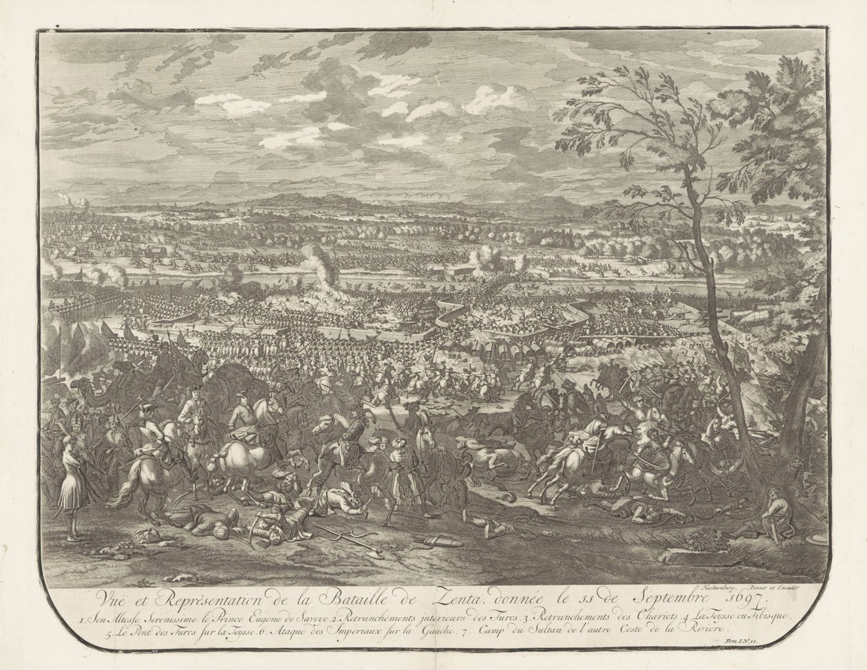 Battle of Senta, 1697 (Vue et representation de la bataille de Zenta, donnée le 11 de Septembre 1697) by Jan van Huchtenburg