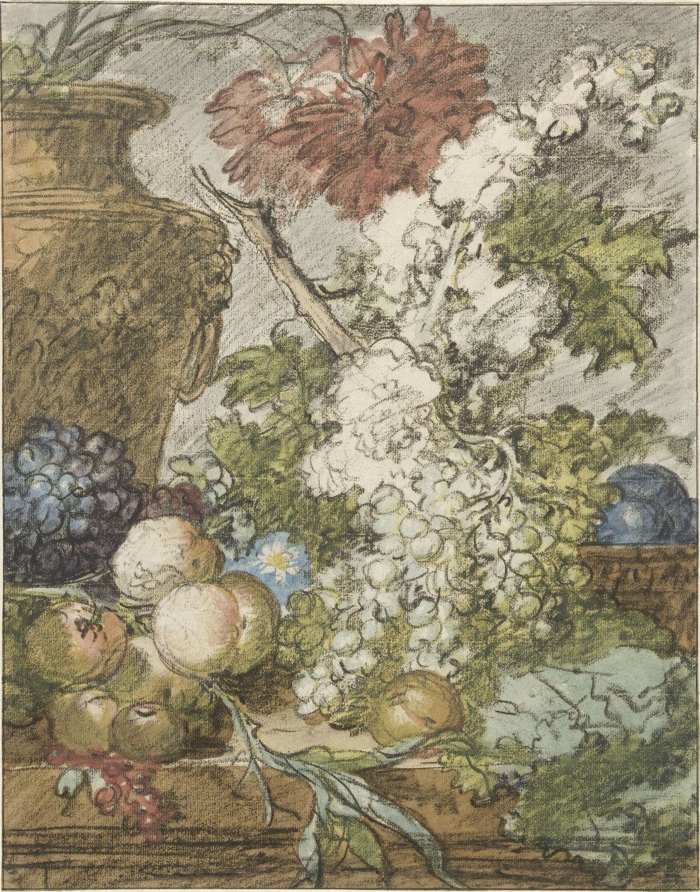 Sketch for a Still Life of Fruit and Flowers by Jan van Huysum