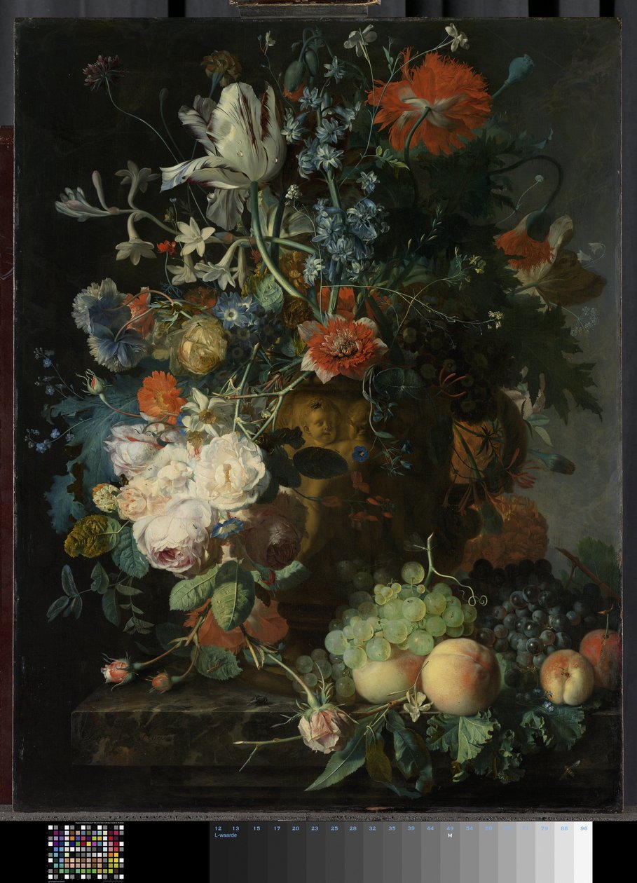 Still Life with Flowers and Fruit by Jan van Huysums
