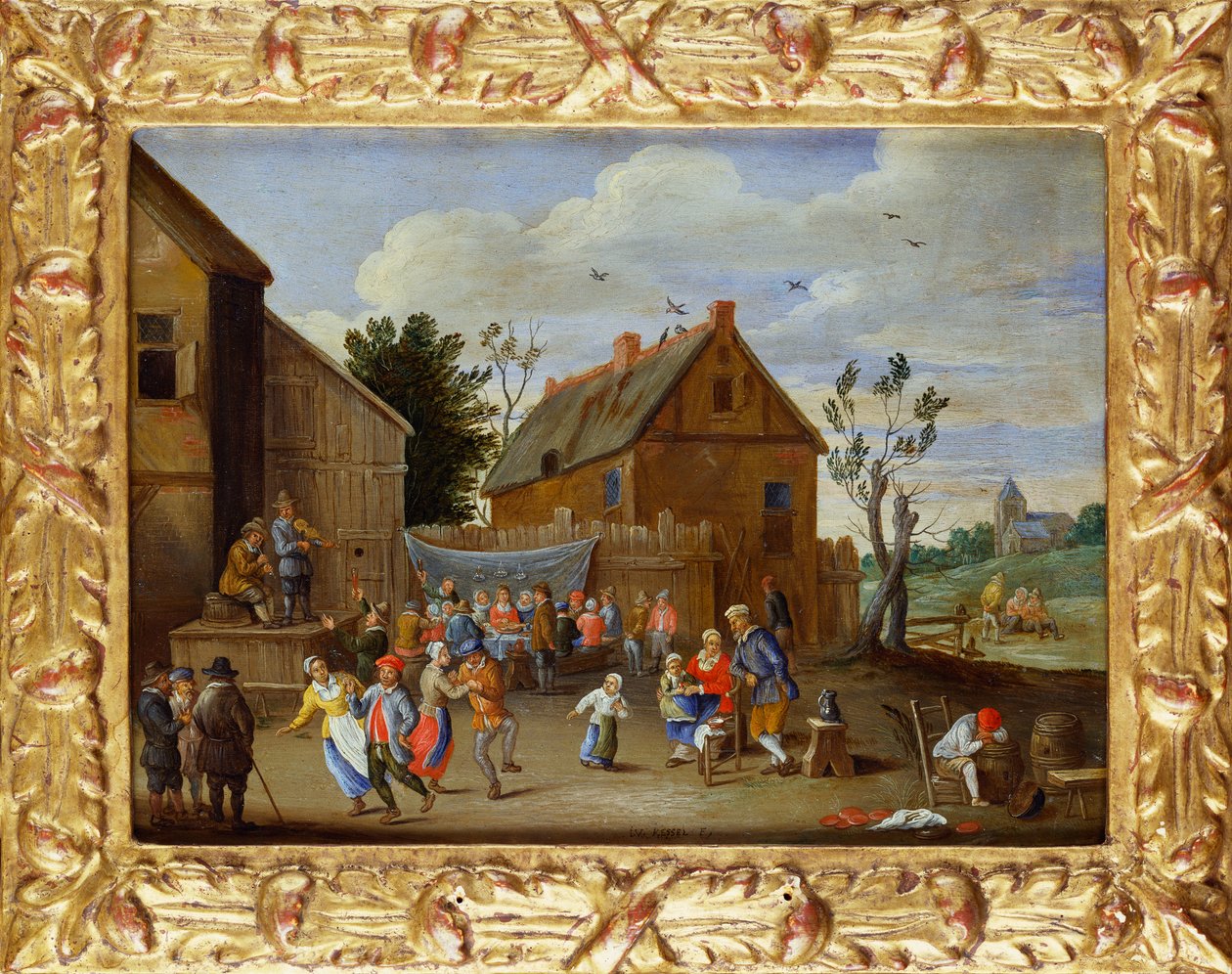 A Wedding Feast in a Courtyard of an Inn by Jan van Kessel