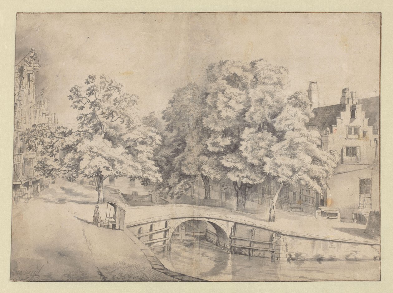 View of the Leidsegracht in Amsterdam, Seen from the Keizersgracht by Jan van Kessel