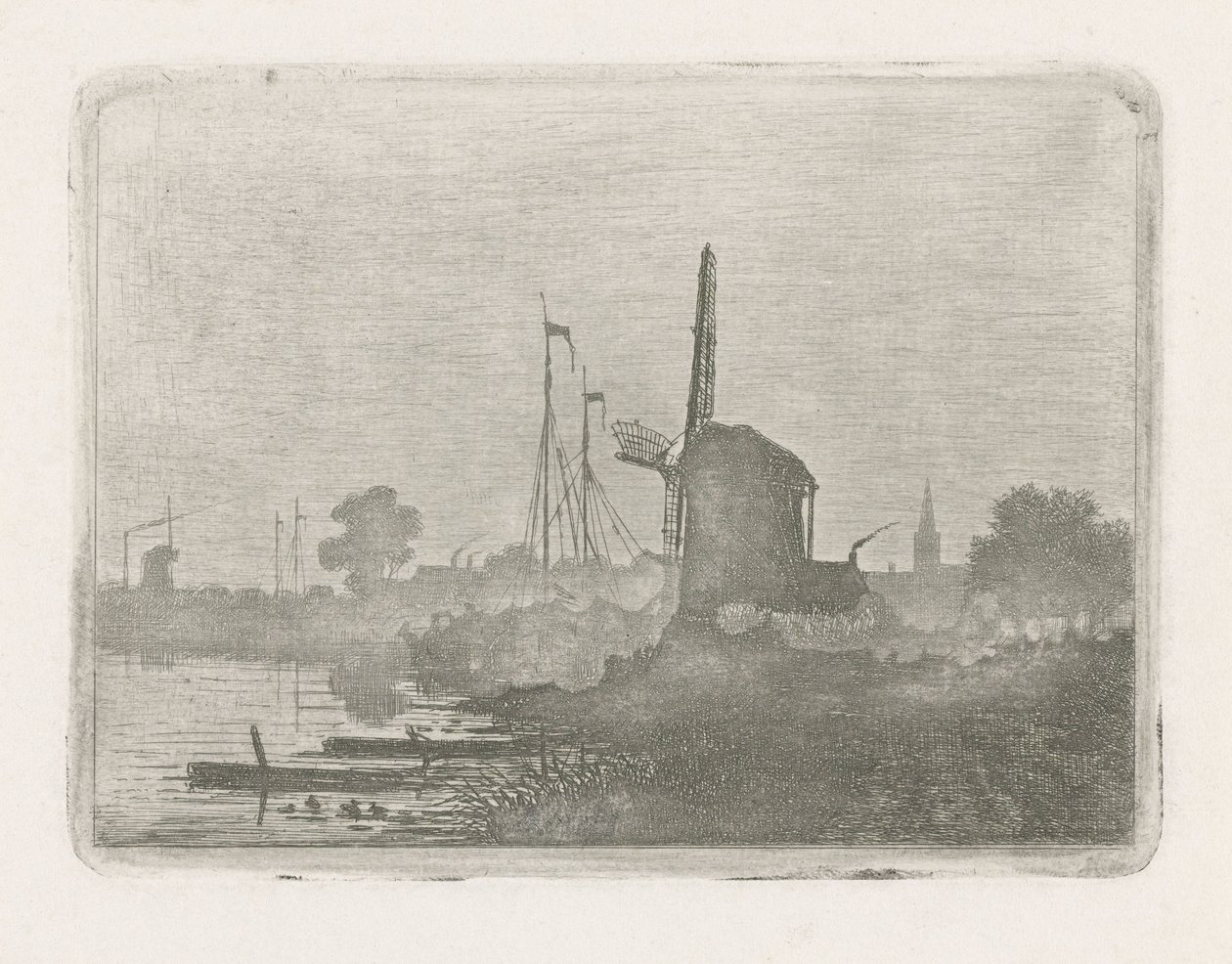View of a Mill by the Water by Jan van Lokhorst