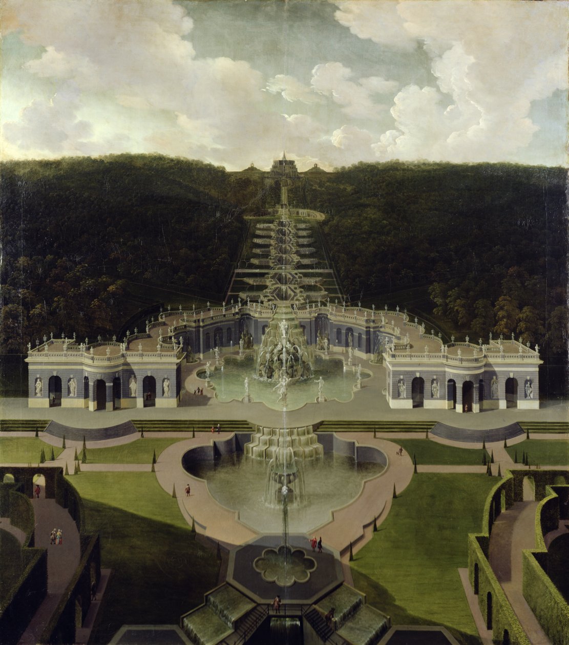View from the Grotto with Fountains from the Cascades to the Octagon by Jan van Nickelen
