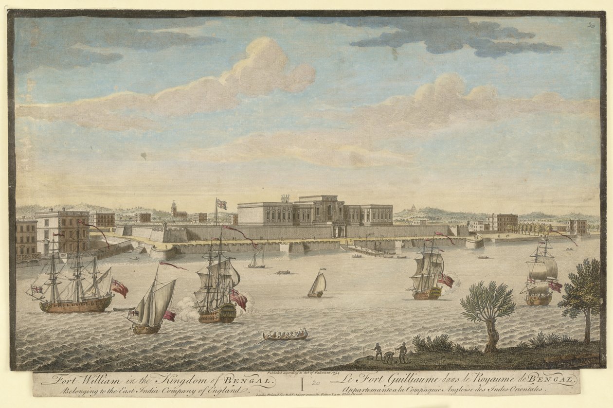 Fort William in the Kingdom of Bengal belonging to the East India Company of England by Jan van Ryne