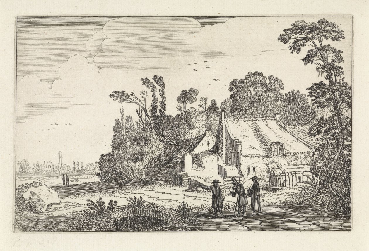 Figures on a Country Road by a Farm by Jan van de Velde (II)