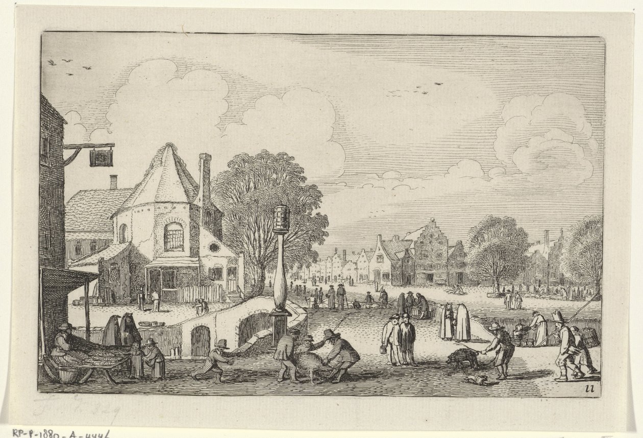 Market Day in a City (Landscapes series) by Jan van de Velde (II)