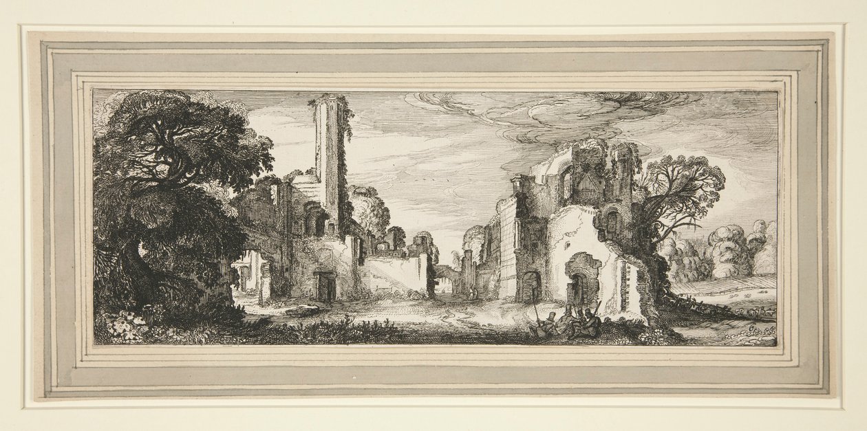 Landscape with a Castle in Ruins by Jan van de Velde II