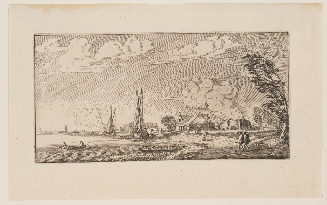 Lime-Kiln in Stormy Weather, from Six Landscapes by Jan van de Velde II