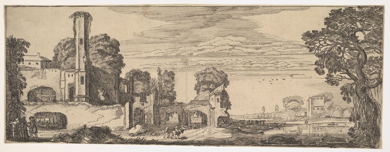 Riverscape with Ruins of a Castle from Landscapes and Ruins by Jan van de Velde II