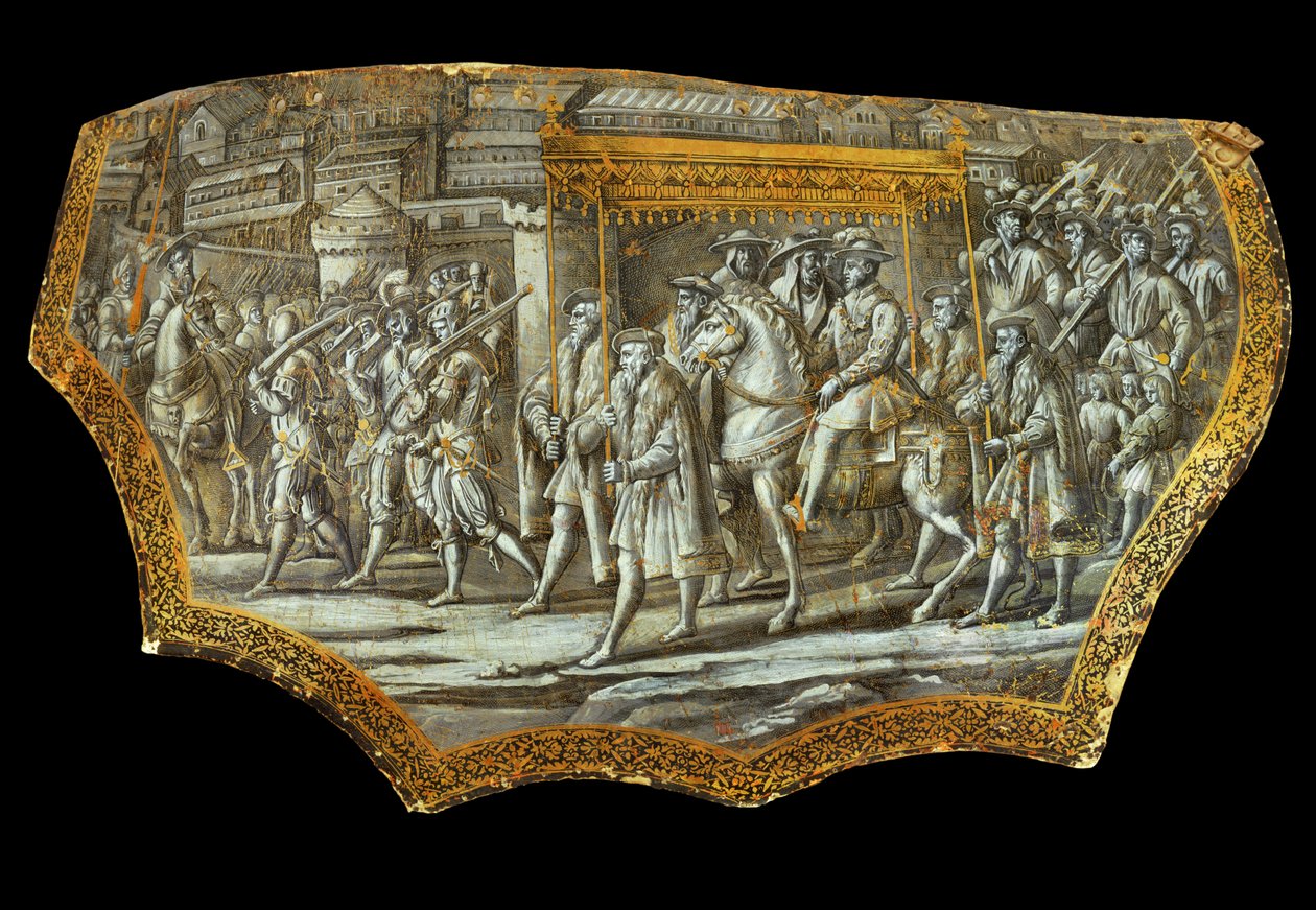 Parade Shield after Giovanni Stradanus: Entry of Cosimo I by Jan van der (1523-1605) Straet