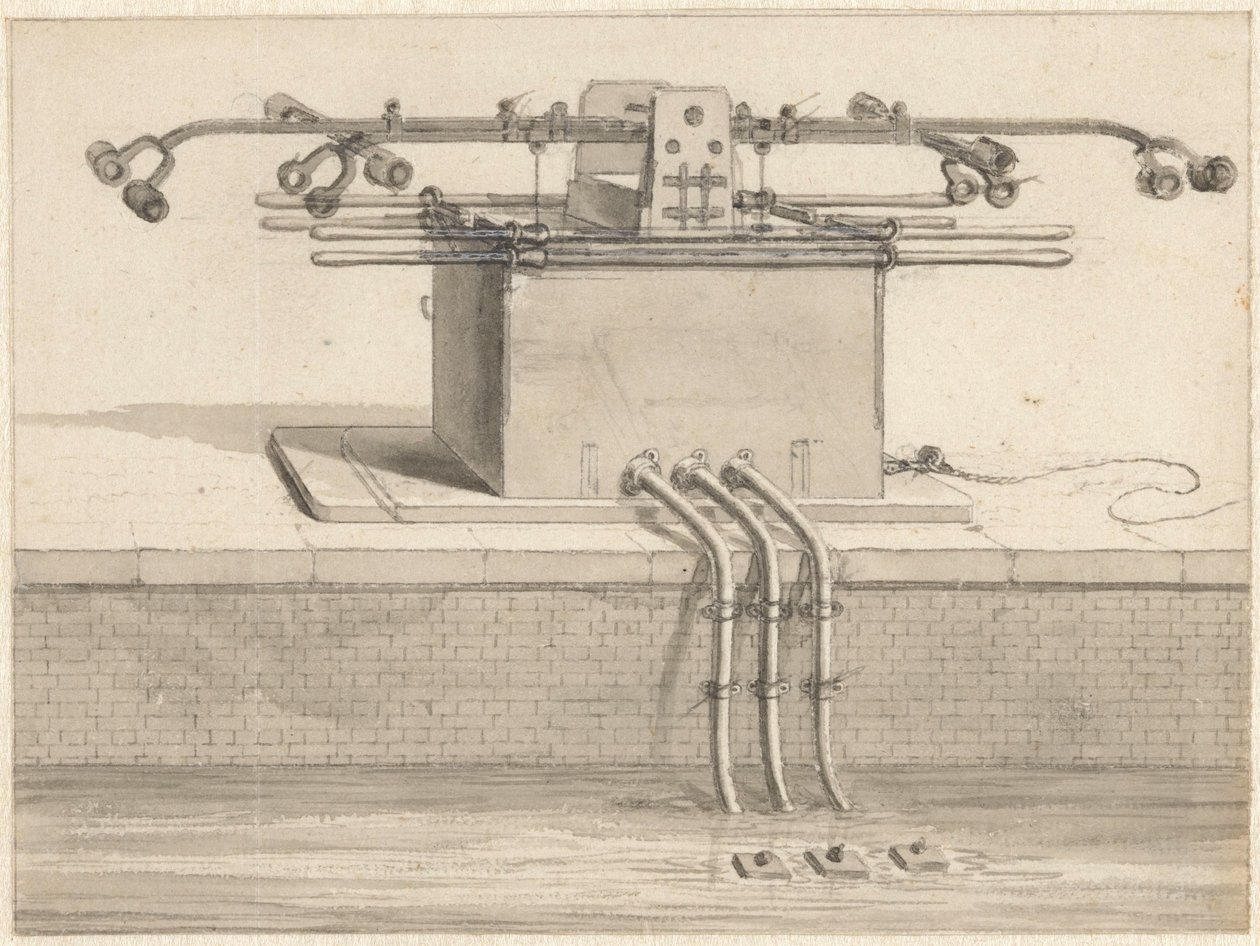 Double Suction Pump for the Hose Fire Engine by Jan van der Heyden